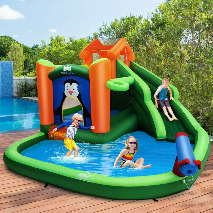 Inflatable Slide Bouncer and Water Park Bounce House Without Blower