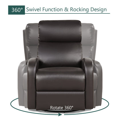 Recliner Chair Swivel Rocker Manual Single Sofa Lounger with Footrest