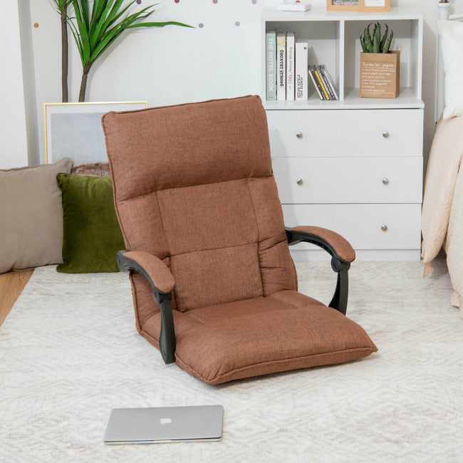 14-Position Floor Chair Lazy Sofa with Adjustable Back Headrest Waist