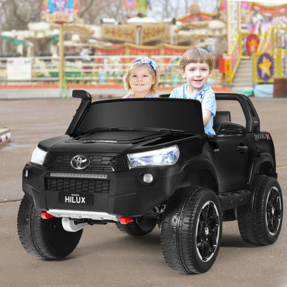 Costway 2*12V Licensed Toyota Hilux Ride On Truck Car 2-Seater 4WD with Remote