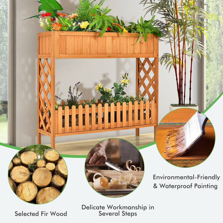 Wooden 2-Tier Raised Garden Bed