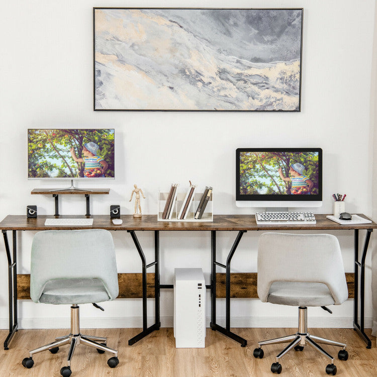 88.5-inch L-shaped Reversible Computer Desk with Monitor Stand