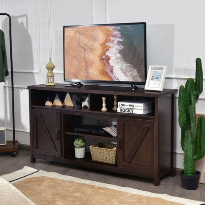 59 Inch TV Stand Media Center Console Cabinet with Barn Door for TV's 65 Inch