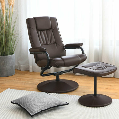 360° PVC Leather Swivel Recliner Chair with Ottoman