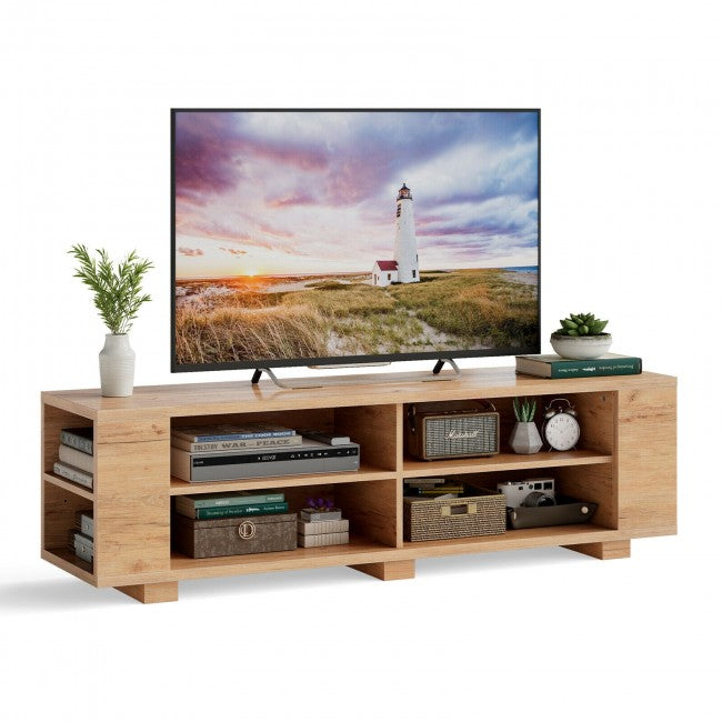 TV Stand Modern Wood Storage Console Entertainment Center