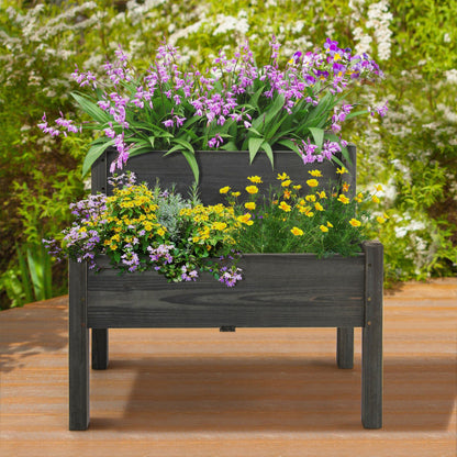 2 Tier Wooden Raised Garden Bed