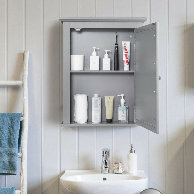 Bathroom Mirror Cabinet Wall Mounted Adjustable Shelf Medicine Storage