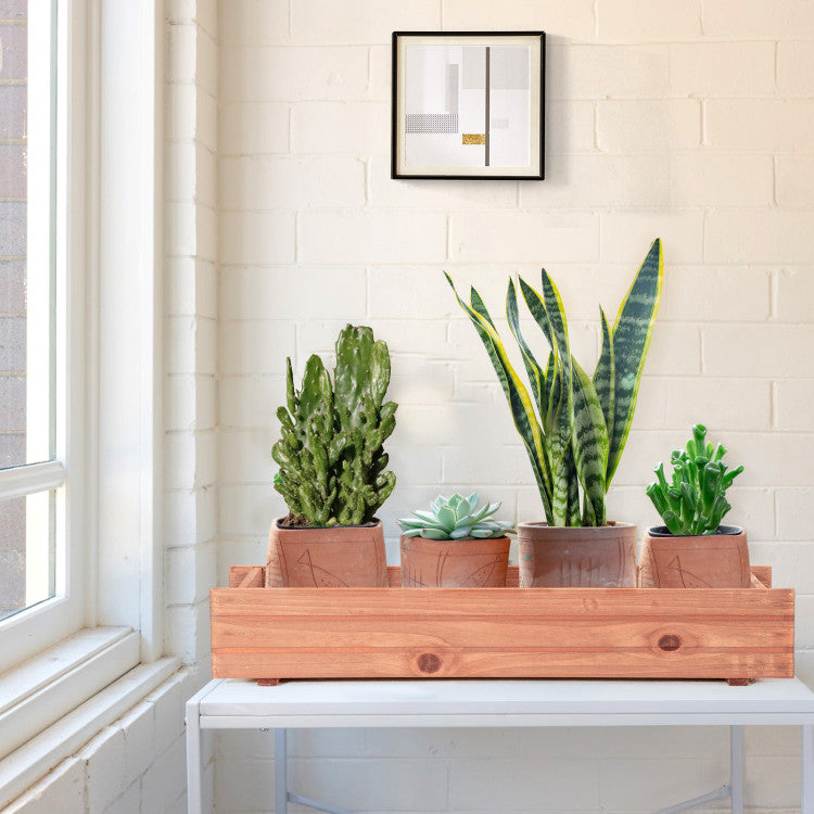 Wooden Decorative Planter Box for Garden, Yard, and Window