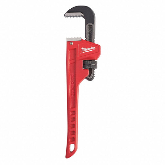 MILWAUKEE 10 in L 1 1/2 in Cap. Alloy Steel Straight Pipe Wrench