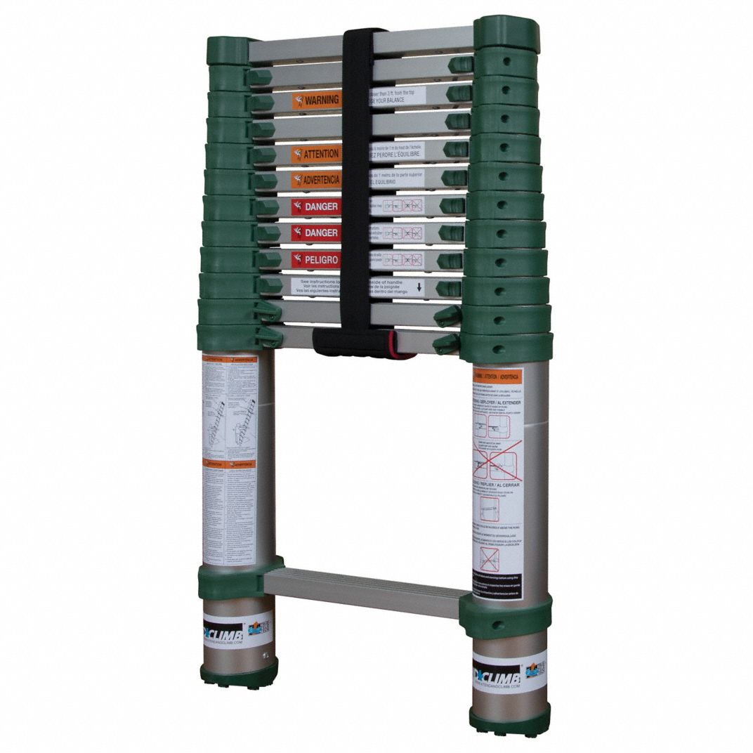 12.5 ft Aluminum Telescoping Extension Ladder, 300 lb Load Capacity - Milagru Store