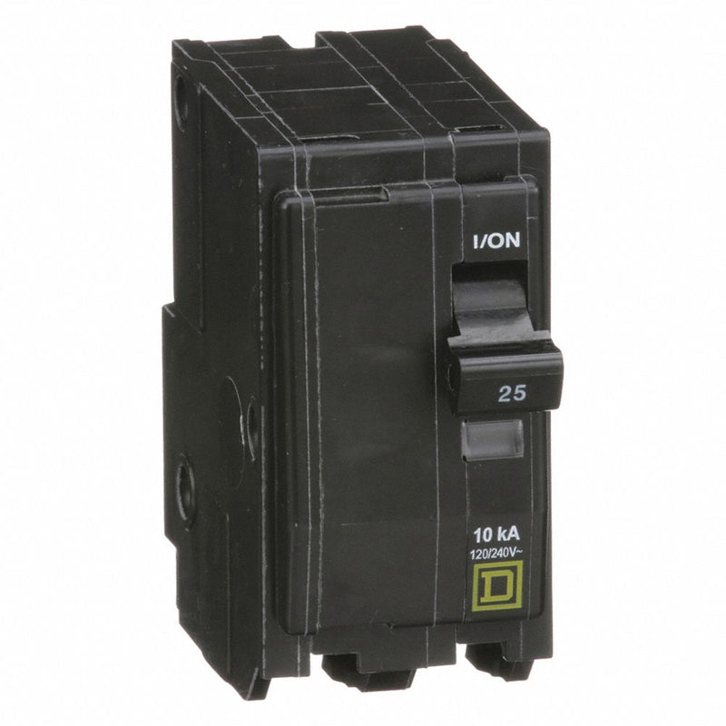 Miniature Circuit Breaker, 25 A, 120/240V AC, 2 Pole, Plug In Mounting Style, QO Series
