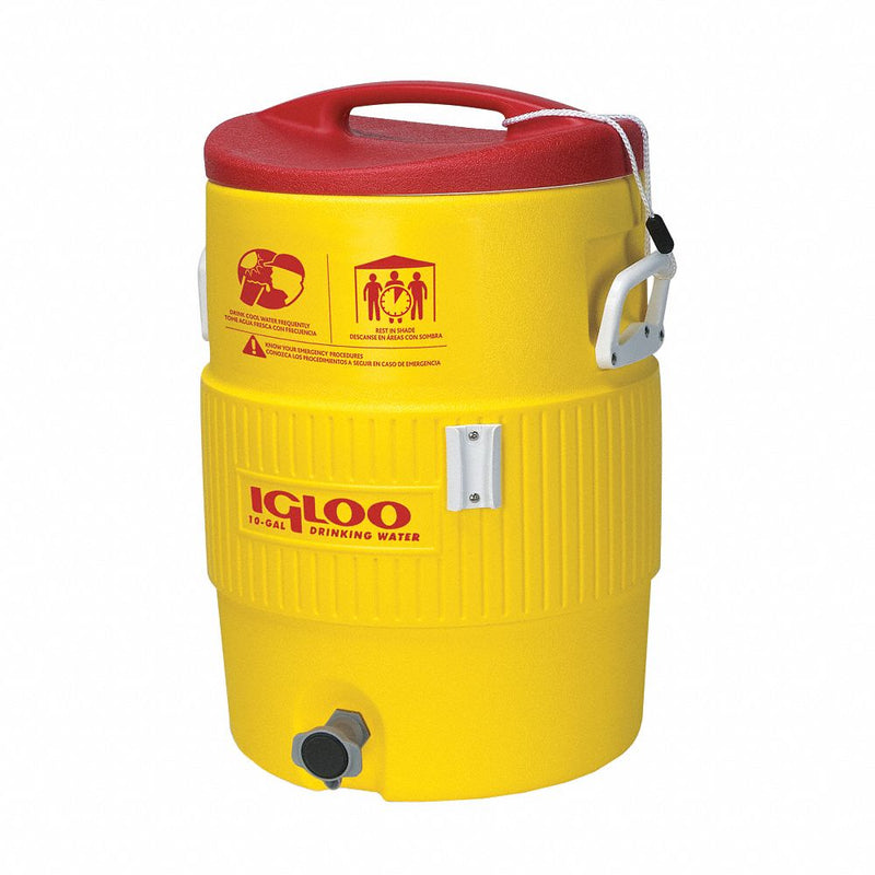 Beverage Cooler, 5 gal., Yellow