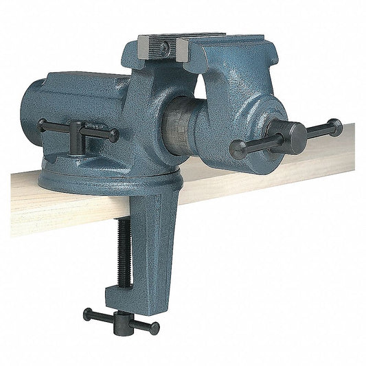 4" Light Duty Portable Vise with Clamp-on, Swivel Base