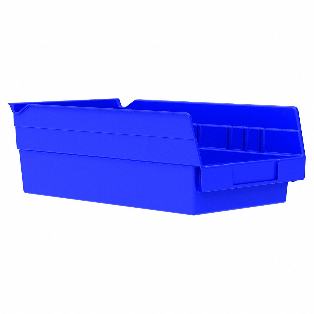 Blue Shelf Bin, 11-5/8"L x 6-5/8"W x 4"H, Inside Length: 10 1/4 in - Milagru Store