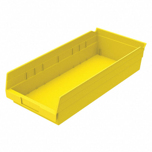Akro-Mils 30158 Yellow Shelf Bin, 17-7/8"L x 8-3/8"W x 4"H