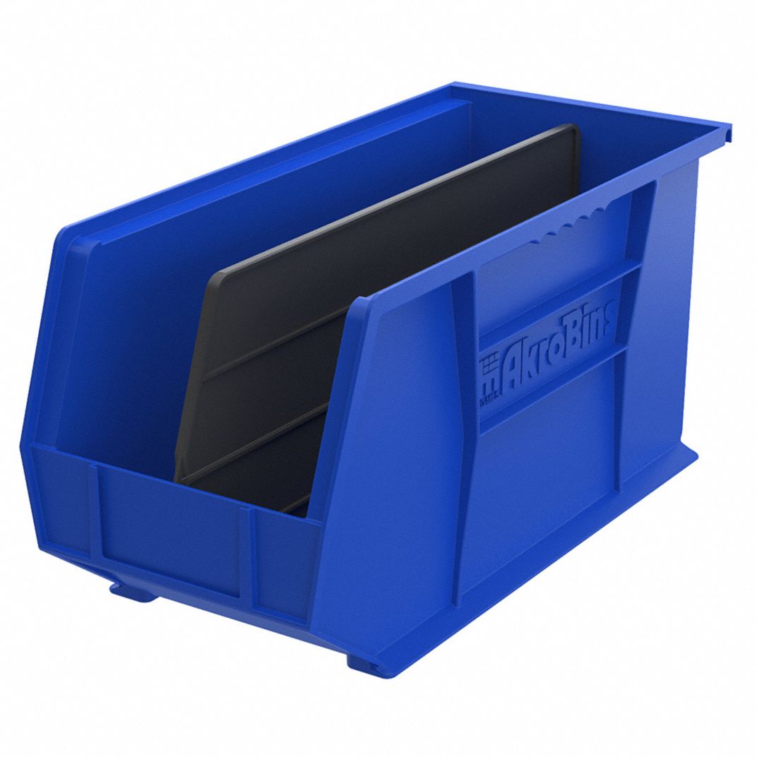 Akro-Mils 30265 AkroBins Plastic Storage Bin Hanging Stacking Containers, (18-Inch x 8.25-Inch x 9-Inch), Blue