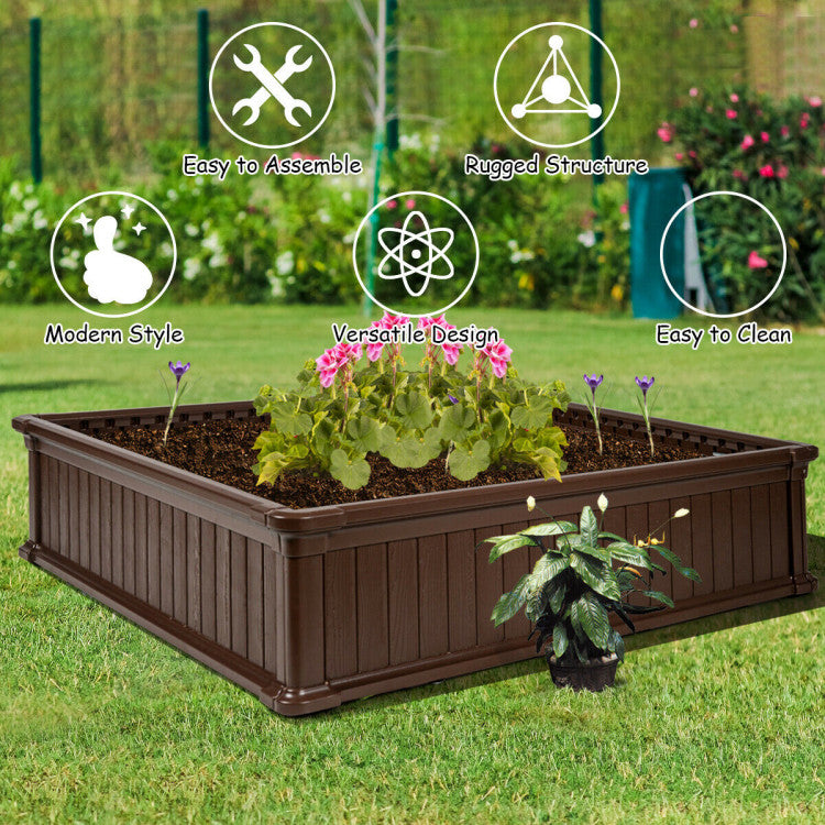 48-Inch Raised Garden Bed Planter for Flowers and Vegetables