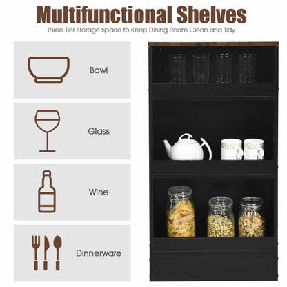 3 Pieces Bar Table Set with Storage