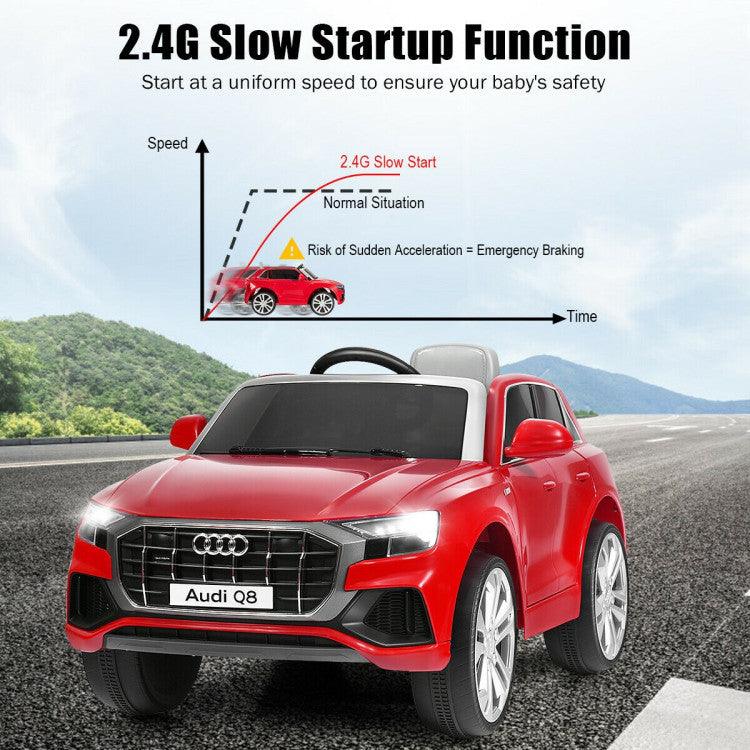 Costway 12 V Licensed Audi Q8 Electric Kids Ride On Car with 2.4G Remote Control for Boys and Girls