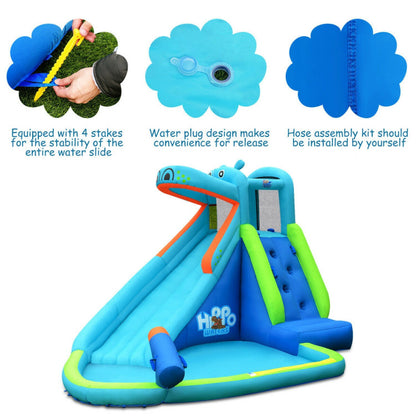 Hippo Inflatable Water Slide Bounce House with Air Blower