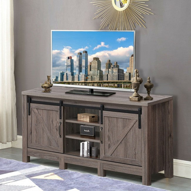 55 Inch TV Sliding Barn Door Entertainment Center