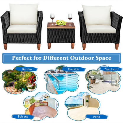 3-Piece Outdoor Patio Rattan Furniture Set