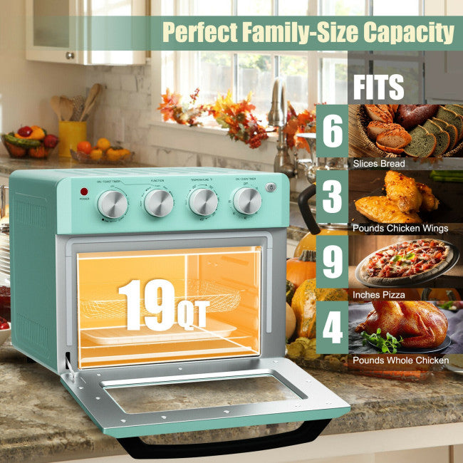 19 Qt Dehydrate Convection Air Fryer Toaster Oven with 5 Accessories