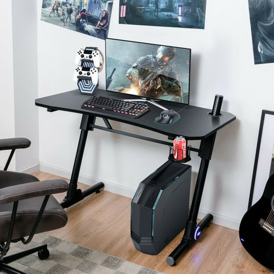 43.5-Inch Height Adjustable Gaming Desk with Blue LED Lights