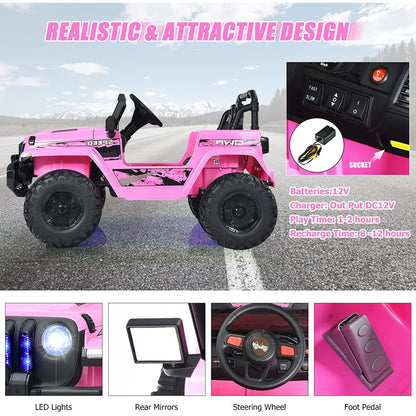 Costway 12V Kids Ride-on Jeep Car with 2.4G Remote Control