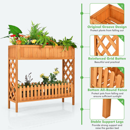 Wooden 2-Tier Raised Garden Bed