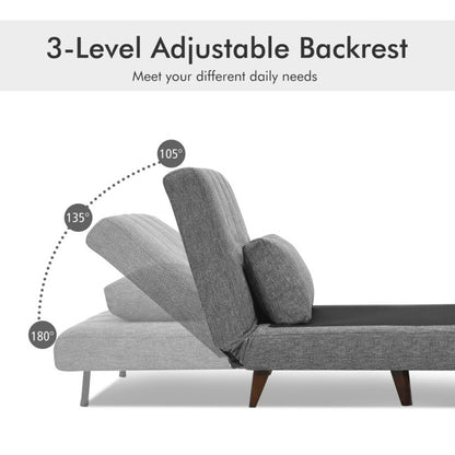 3 Position Folding Convertible Sofa Bed with Pillow