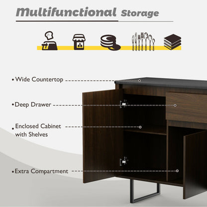 3-Door Kitchen Buffet Server Sideboard with Drawer