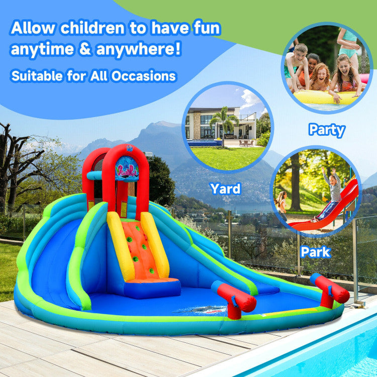 Inflatable Waterslide Bounce House with Upgraded Handrail without Blower