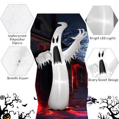 12 Feet Halloween Inflatable Ghost with LED Lights