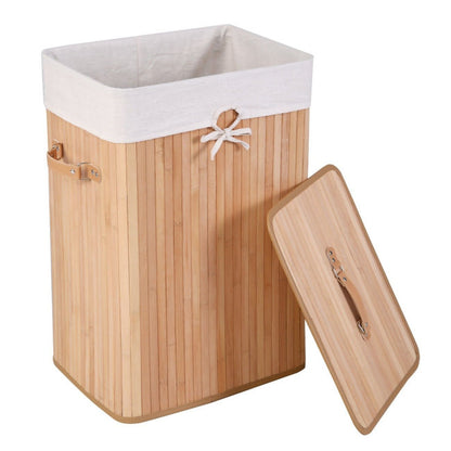 Rectangle Bamboo Hamper Laundry Basket