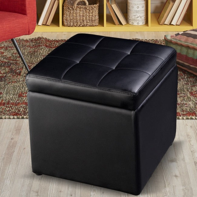 16 Inch Ottoman Pouffe Storage Box Lounge Seat Footstools