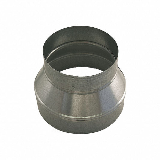 Reducer, 12 in x 6 in Duct Dia, Galvanized Steel, 26 GA, 12 ft W x