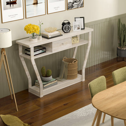 Costway Console Hall Table with Storage Drawer and Shelf