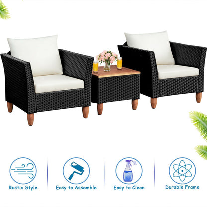 3-Piece Outdoor Patio Rattan Furniture Set