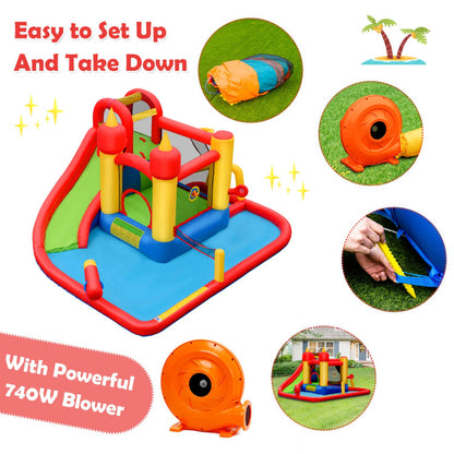 Inflatable Blow Up Water Slide  Bounce House with 740 W Blower