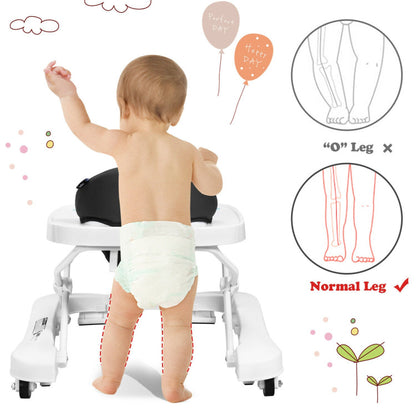 2-in-1 Foldable Baby Walker with Adjustable Height