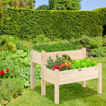 2 Tier Wooden Raised Garden Bed