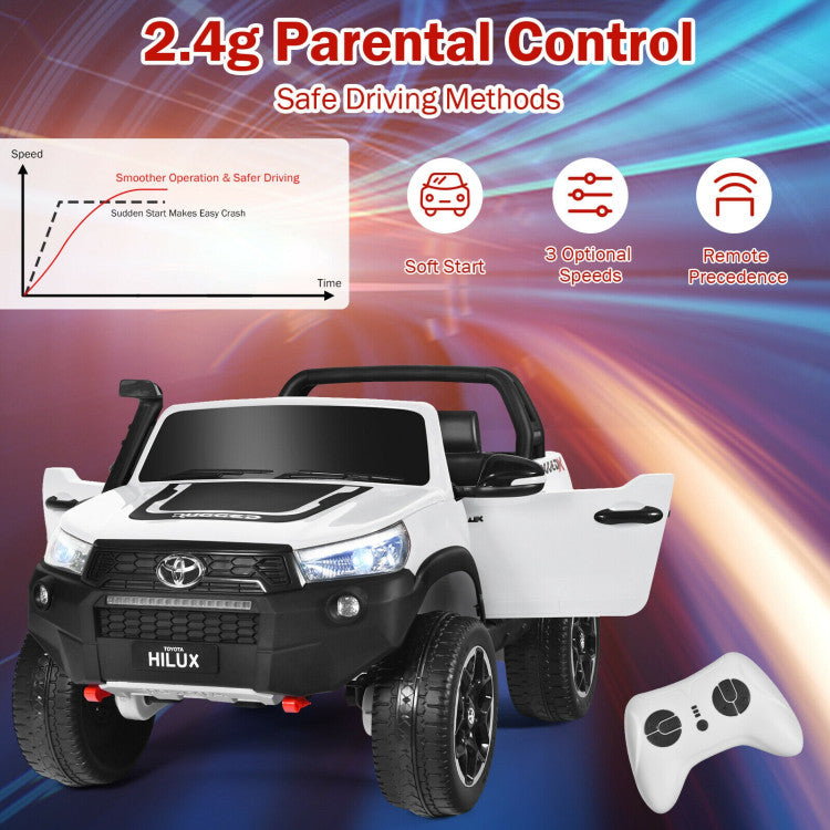 Costway 2*12V Licensed Toyota Hilux Ride On Truck Car 2-Seater 4WD with Remote