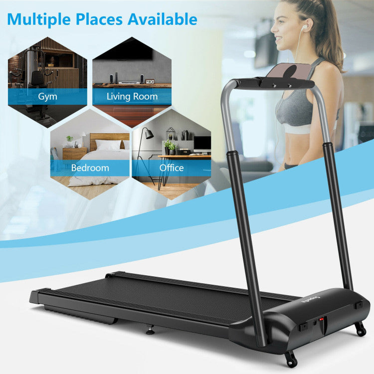 Compact Folding Treadmill with Touch Screen APP Control