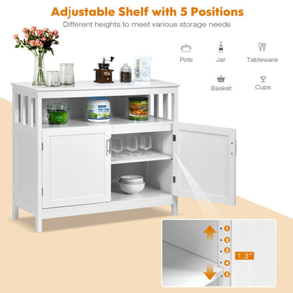 Kitchen Buffet Server Sideboard Storage Cabinet with 2 Doors and Shelf