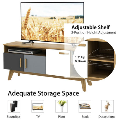 65 Inch TV Stand Entertainment Center Console with Adjustable Shelf