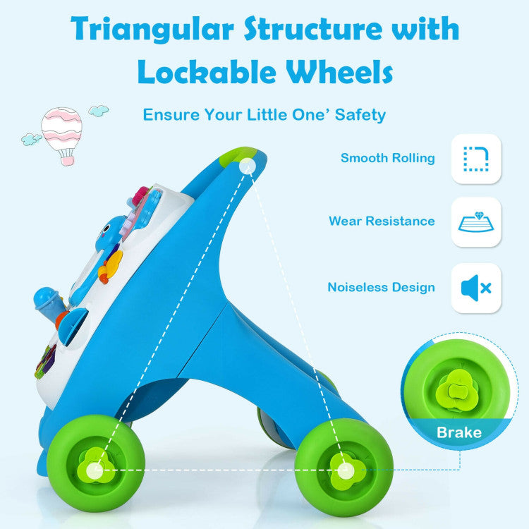 Sit-to-Stand Toddler Learning Walker with Lights and Sounds