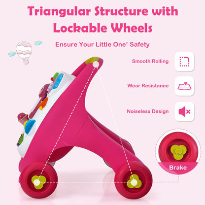 Sit-to-Stand Toddler Learning Walker with Lights and Sounds