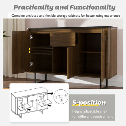 3-Door Kitchen Buffet Server Sideboard with Drawer