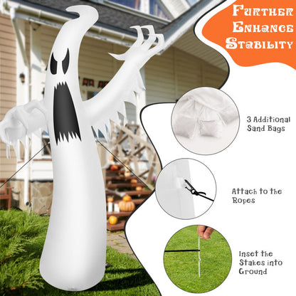 12 Feet Halloween Inflatable Ghost with LED Lights